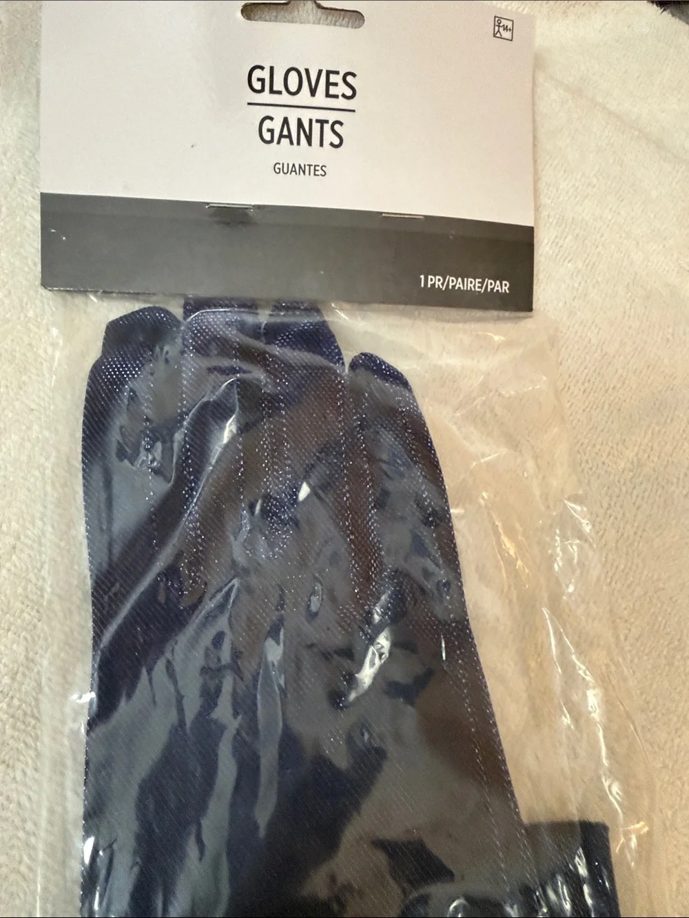 Long Navy Gloves - Packaged